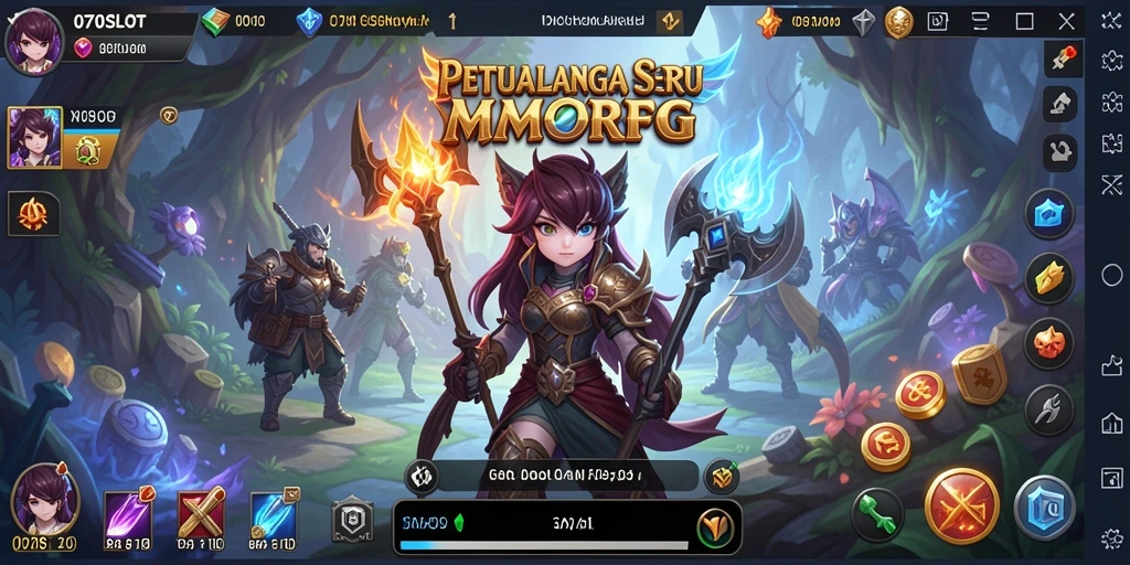 Screenshot gameplay 070SLOT dengan karakter dan petualangan yang seru.