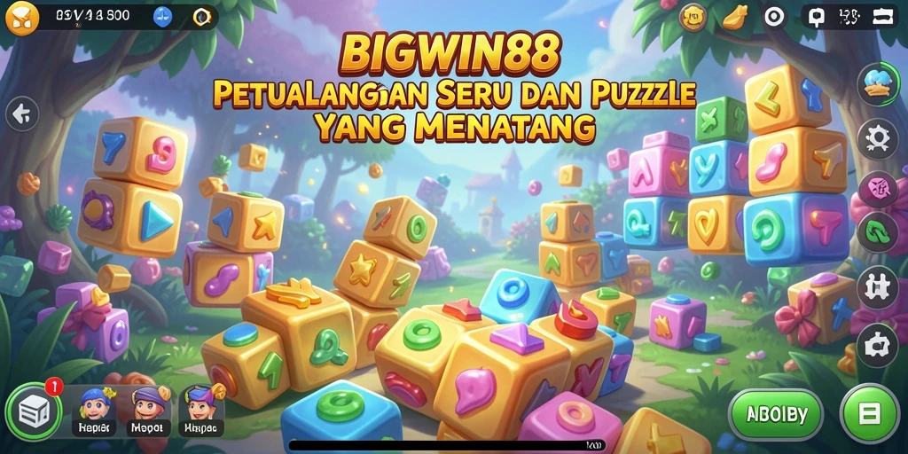 Tampilan gameplay <strong>BIGWIN88</strong> yang penuh warna dengan teka-teki menarik.