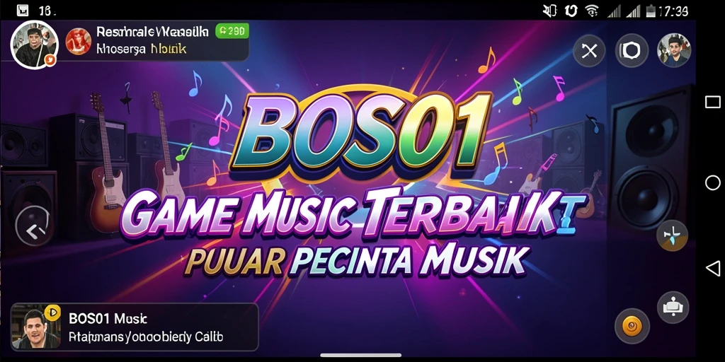 Screenshot menunjukkan pemain yang beraksi dalam permainan musik BOS01.