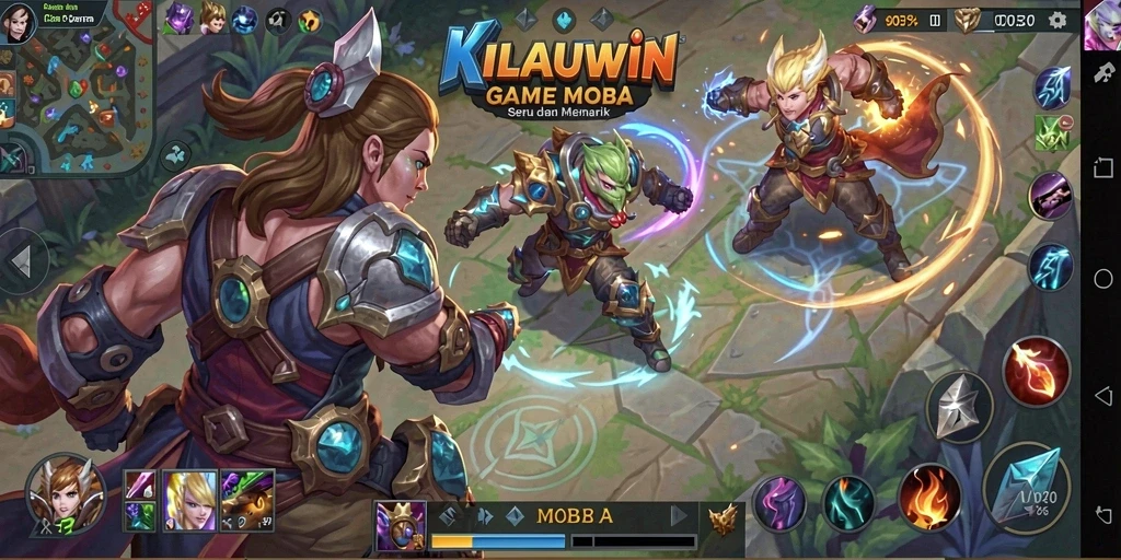 Gameplay KILAUWIN yang seru dan kompetitif di arena MOBA.