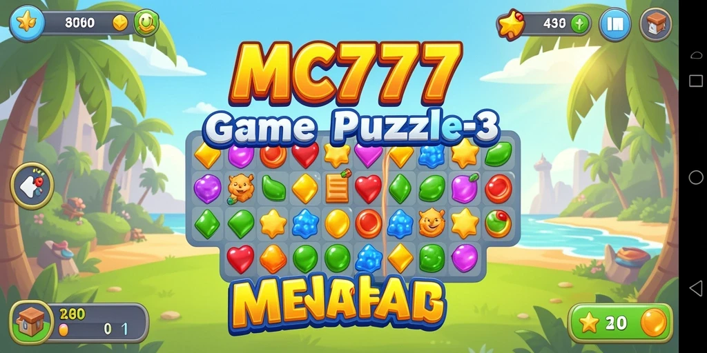 Tampilan gameplay Match-3 seru yang penuh warna.