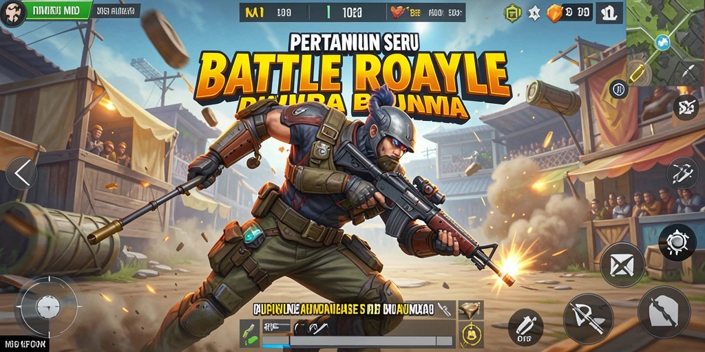 Tampilan grafis mendebarkan dalam gameplay Battle Royale MPOID.